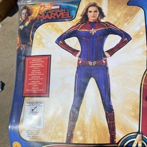 Captain Marvel Adult Costume Medium Dress Size 6 - 10